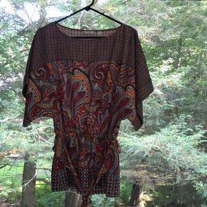 New York & Company Autumn Blouse Red, Orange Size S